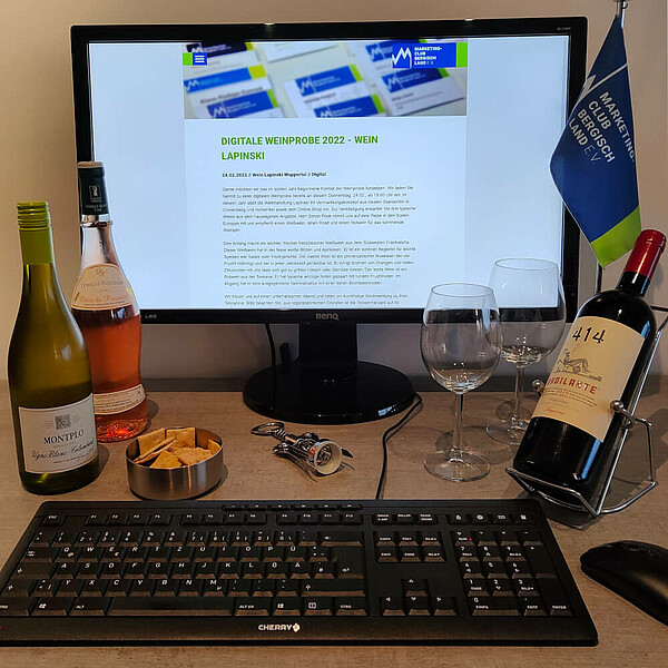 Digitale Weinprobe 2022 vom Marketing-Club Bergisch Land mit der Weinhandlung Lapinski aus Wuppertal.