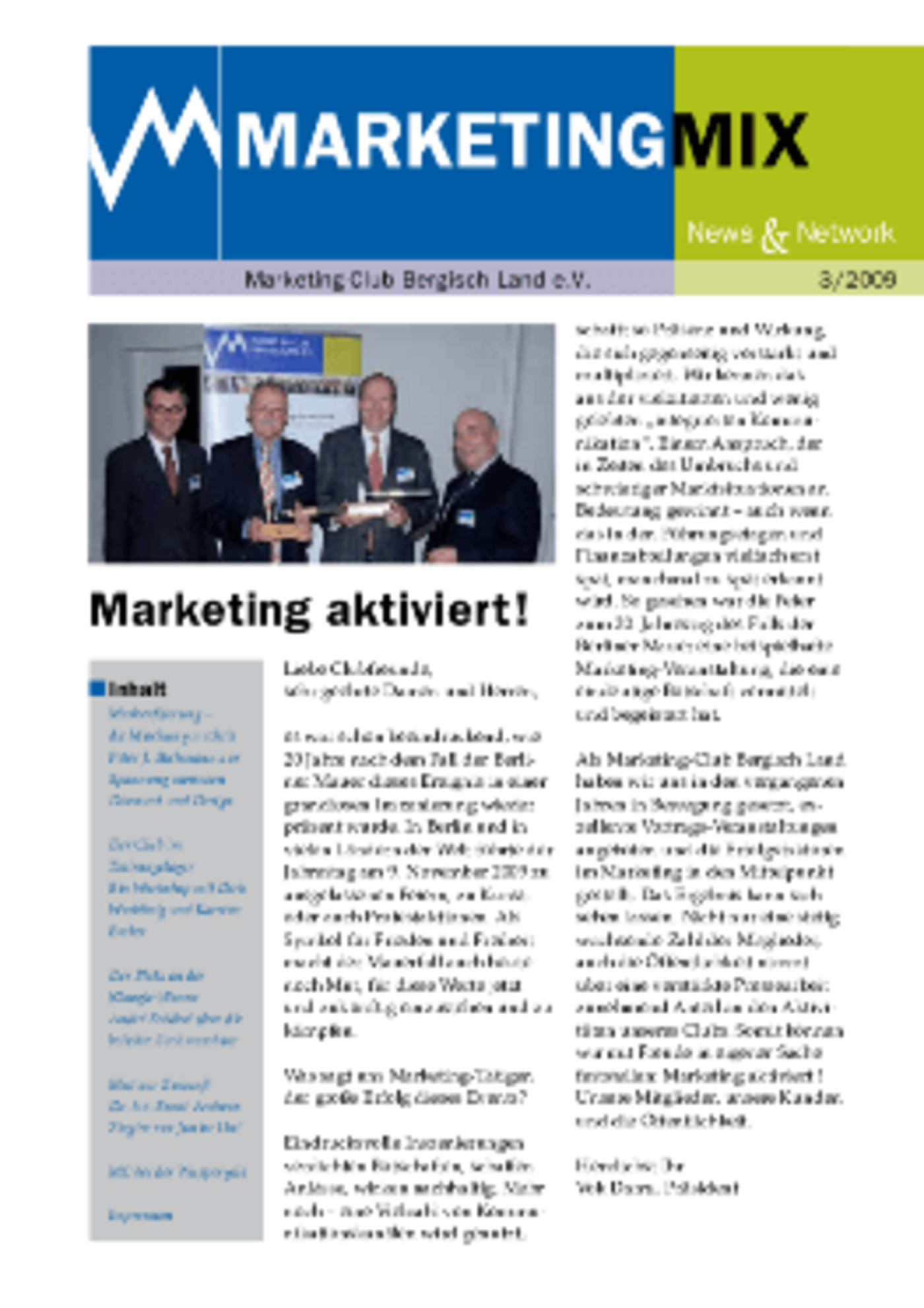 Club-Zeitung 'Marketing-Mix 03-2009'.