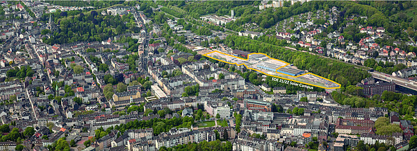 Luftbild zum SDE21 (Solar Decathlon Europe Wuppertal), Quelle: sde21.eu (Wolf Sondermann).